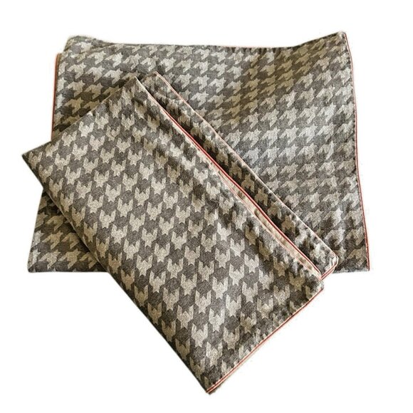 King Pillow sham Set Studio 3B Kyle Schuneman Houndstooth Denim Heather Gray - Picture 1 of 9